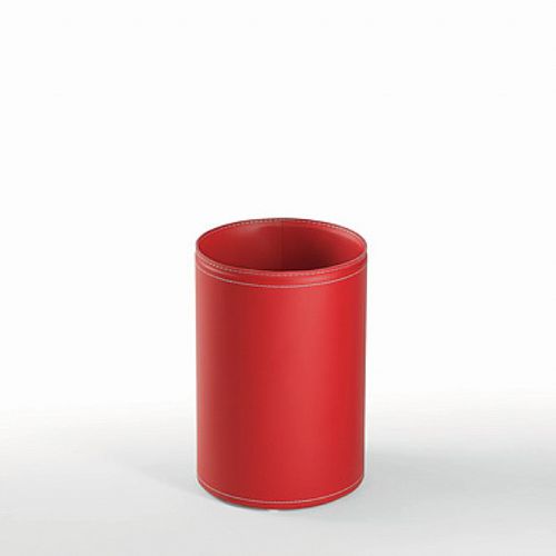 Leather waste paper basket - SOUL TONDO - Julia