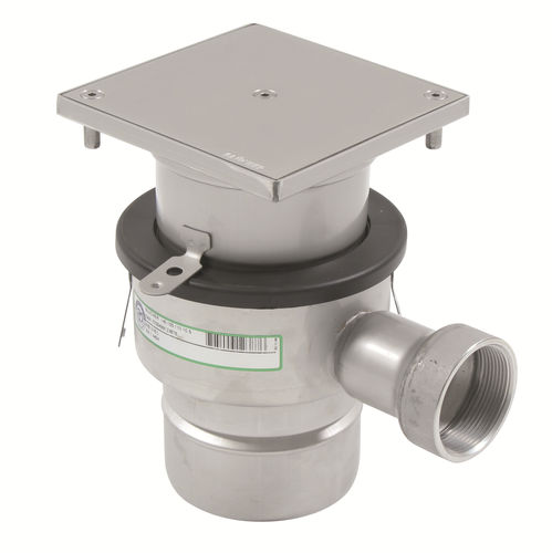 Stainless steel floor drain - 145.155.110.10 S - blucher france - patio / grated / square