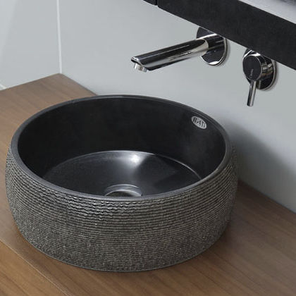 Countertop hand basin - MADINA - Dharma Bati Bali ,PT - round / stone