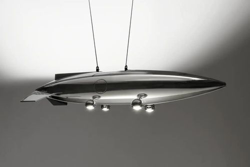 Aviation chandelier - AIR-ALP0177 AIRCRAFT FUEL TANK LIGHT - Arteinmotion - original design / chromed metal / aluminum