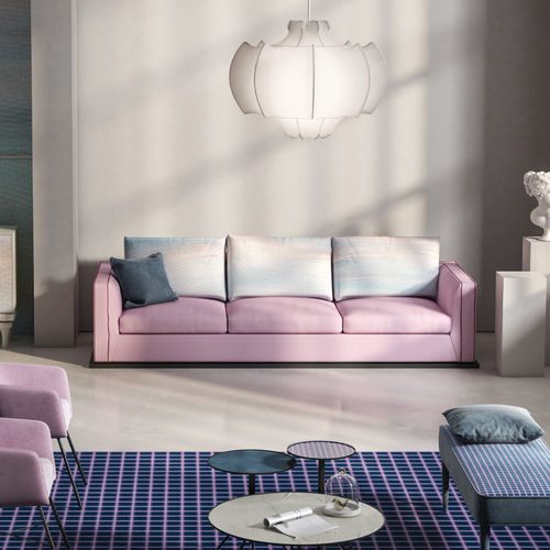 Contemporary sofa - Palco - Momenti - fabric / leather / with armrests