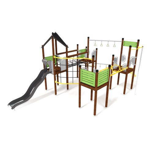 Playground structure - UNIPLAY ESSENTIALS TETHYS  - HAGS Aneby AB - wooden / HPL / rope