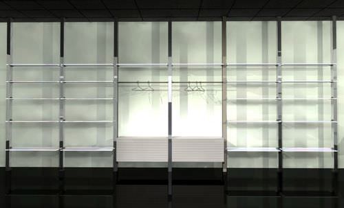 Contemporary shelf - SKY-TO-EARTH - KAP International - aluminum / glass / illuminated