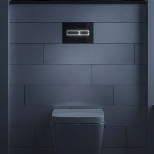 Double toilet flush button - TECElux Mini - TECE Italia - contactless / commercial