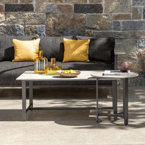 Contemporary coffee table - RIVIERA - TALENTI - porcelain / aluminum base / rectangular