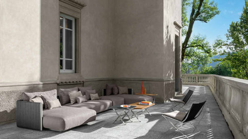 Contemporary pouf - GEORGE - TALENTI - fabric / square / with washable removable cover