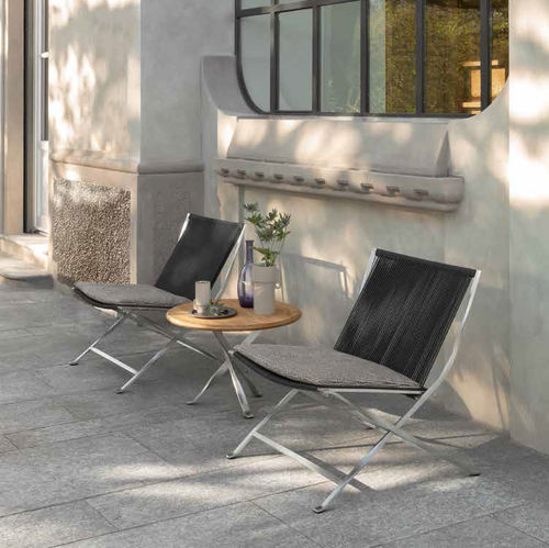 Contemporary garden chair - GEORGE - TALENTI - outdoor / fabric / stainless steel base