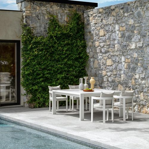 Contemporary dining table - ARGO - TALENTI - porcelain stoneware / aluminum base / rectangular
