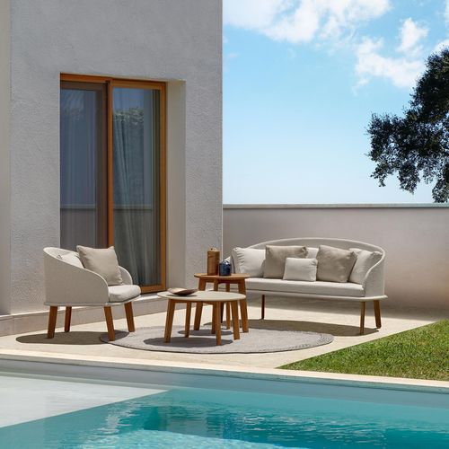 Contemporary sofa - CLEOSOFT - TALENTI - garden / fabric / with armrests