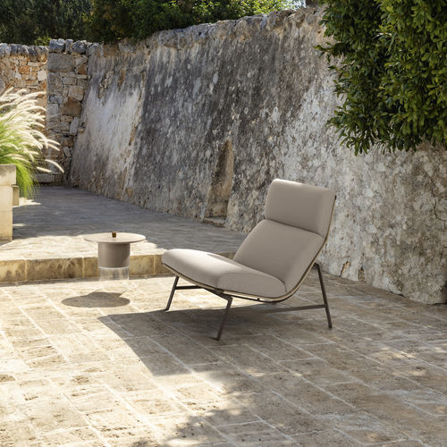 Contemporary lounge chair - ALLURE - TALENTI - fabric / aluminum / cushion