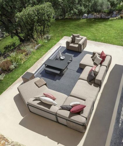 Contemporary side table - TRESS&Eacute; - TALENTI - leather / sandstone / lava