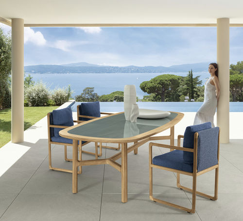 Contemporary dining chair - JUN - TALENTI - indoor / outdoor / fabric