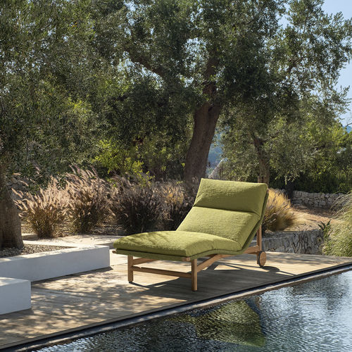 Contemporary sun lounger - JUN - TALENTI - fabric / wooden / wooden