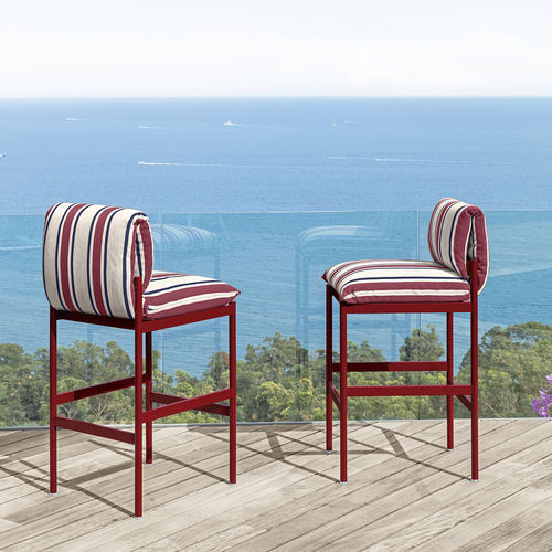 Contemporary bar chair - NALU - TALENTI - outdoor / fabric / aluminum base