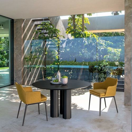 Contemporary dining chair - CLAUDE - TALENTI - outdoor / aluminum / fabric