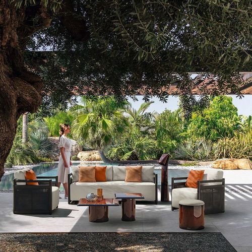 Modular sofa - EDWIN//ALU - TALENTI - minimalist design / outdoor / fabric