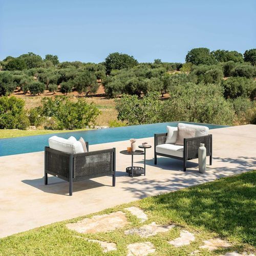 Contemporary armchair - DOLCEVITA//ALU - TALENTI - fabric / aluminum / with removable cover