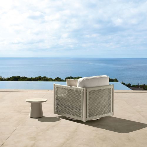 Contemporary armchair - DOLCEVITA//ALU - TALENTI - fabric / aluminum / with removable cover