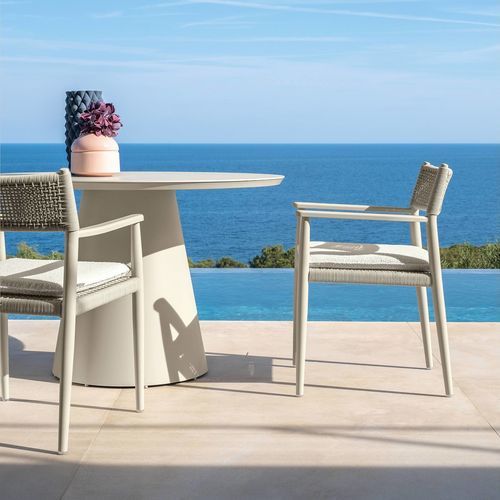 Contemporary dining chair - DOLCEVITA//ALU - TALENTI - outdoor / aluminum / fabric