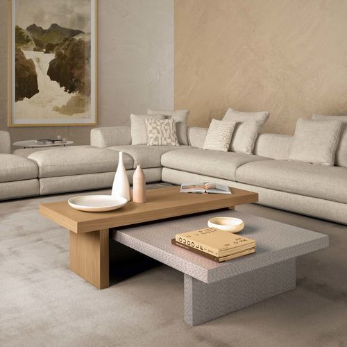 Contemporary coffee table - HERBIE - TALENTI - wood veneer / lacquered wood / square