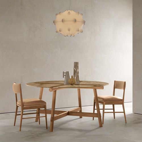 Modern dining chair - ALICIA - TALENTI - for indoor use / leather / polyurethane foam