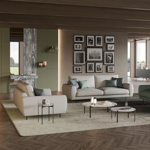 Contemporary sofa - ETHAN - Mazzoli Design - living room / fabric / cotton