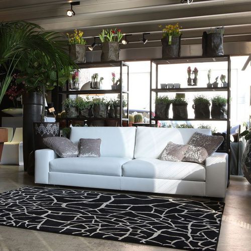 Contemporary sofa - CHARLY - Mazzoli Design - corner / fabric / leather