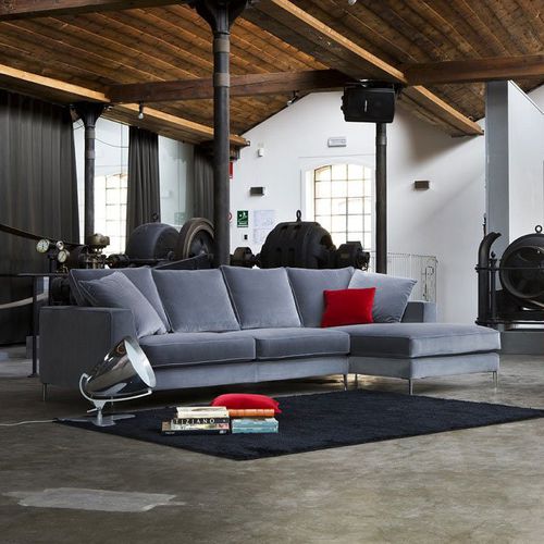 Contemporary sofa - PRESTIGE - Mazzoli Design - corner / living room / fabric