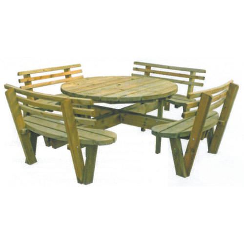 Contemporary picnic table - 161338 - Guéry SAS - wooden / round / for public space