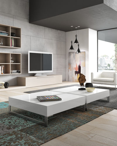 Contemporary coffee table - GINZA + : MC05 - A. Brito - lacquered wood / square / home