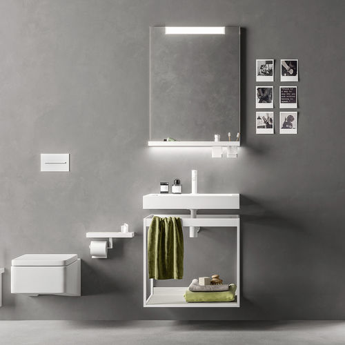 Wall-hung washbasin cabinet - TEN - Inda - aluminum / contemporary / with door