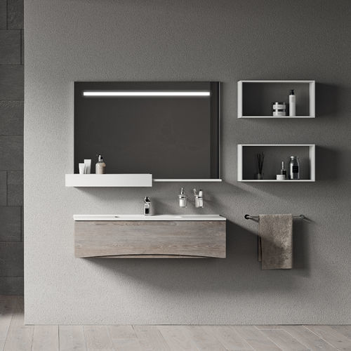 Wall-mounted bathroom mirror - ROVIGNO+ - Inda - contemporary / rectangular / aluminium