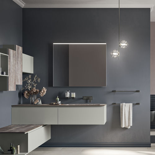 Wall-mounted bathroom mirror - SCANNO - Inda - contemporary / rectangular / aluminium