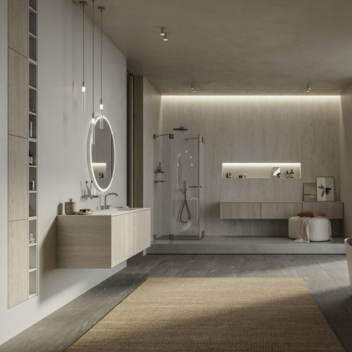 Wall-hung washbasin cabinet - TESTADURA DOGATO - Inda - wood / contemporary / without door