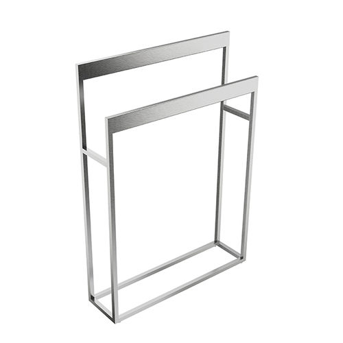 2-bar towel rack - A88850 - Inda - freestanding / brushed stainless steel / black