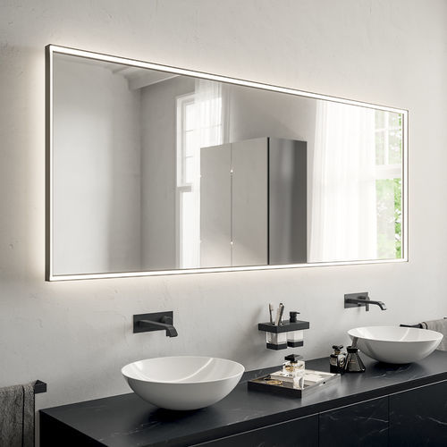 Wall-mounted bathroom mirror - PIRANO+ - Inda - contemporary / rectangular / aluminium