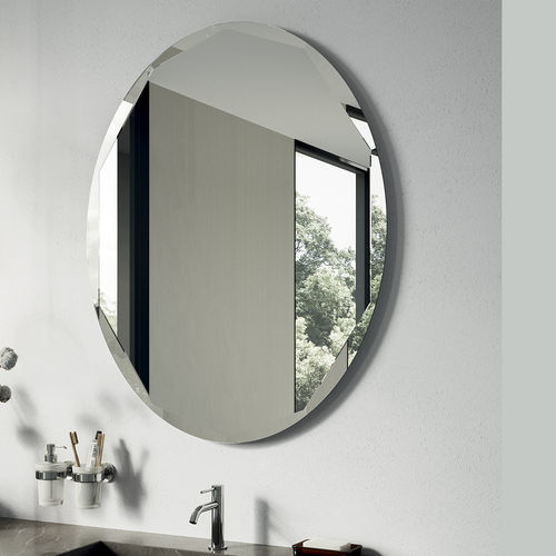 Wall-mounted bathroom mirror - TRASIMENO - Inda - contemporary / round / silver-colored
