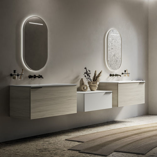 Double washbasin cabinet - PROGETTO FILO - Inda - wall-hung / wooden / MDF