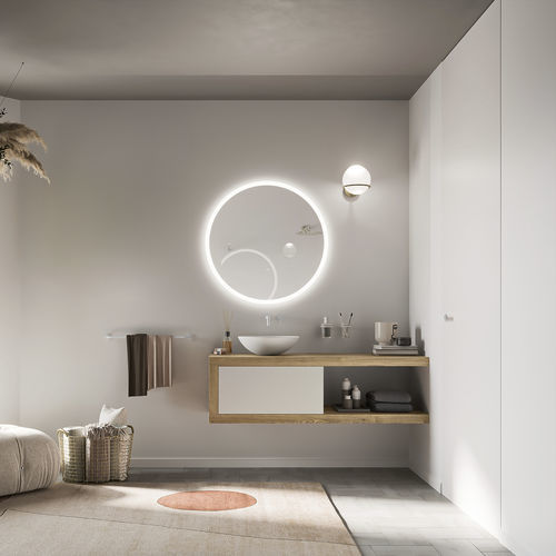 Free-standing washbasin cabinet - PROGETTO_PUSH OPEN - Inda - wooden / contemporary / without door