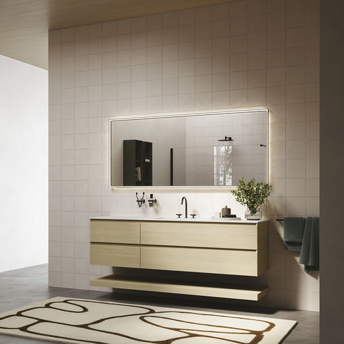 Wall-mounted washbasin cabinet - ACUTO - Inda - wooden / contemporary / without door