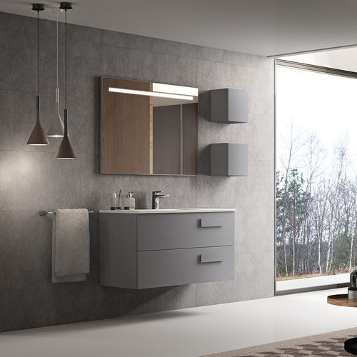Wall-hung washbasin cabinet - STREET - Inda - wooden / contemporary / with door