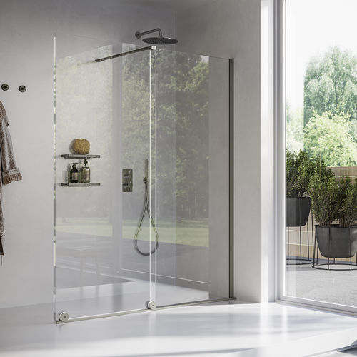 Walk-in shower enclosure - WALKIN  - Inda - aluminum / glass / fixed