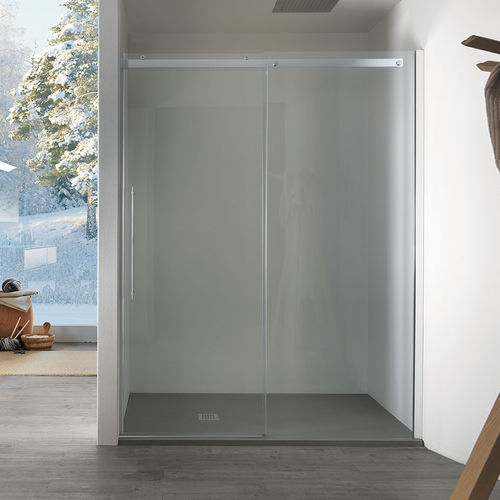 Glass shower cubicle - AIR - Inda - with sliding door / for alcoves / clear glass