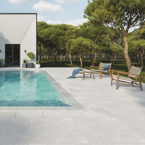 Porcelain stoneware swimming pool coping - ARUBA - Cerámica Mayor - non-slip / corner / curved