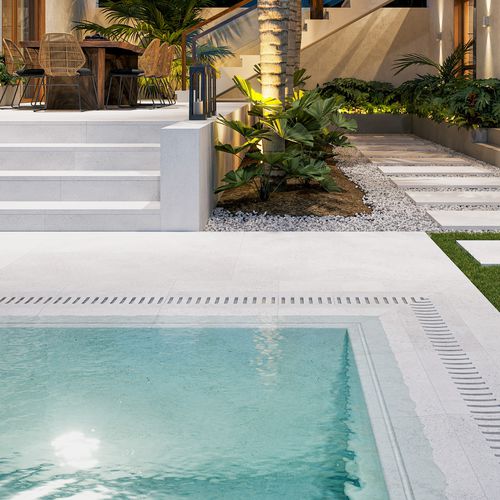 Porcelain stoneware drain grate - RJ55 - Cerámica Mayor - for landscaping / for swimming pool