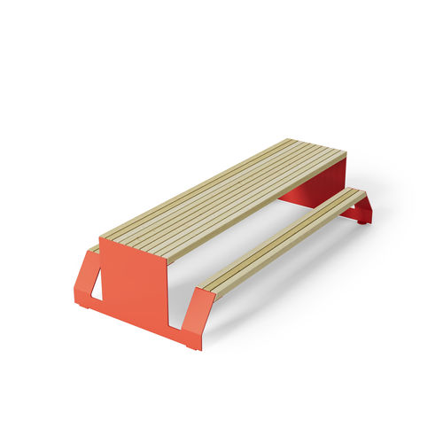 Original design picnic table - SLAB  - Factory Street Furniture - galvanised steel / powder-coated steel / wooden