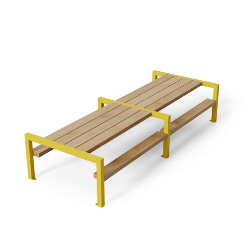 Original design picnic table - ARRY - Factory Street Furniture - galvanised steel / wooden / metal base