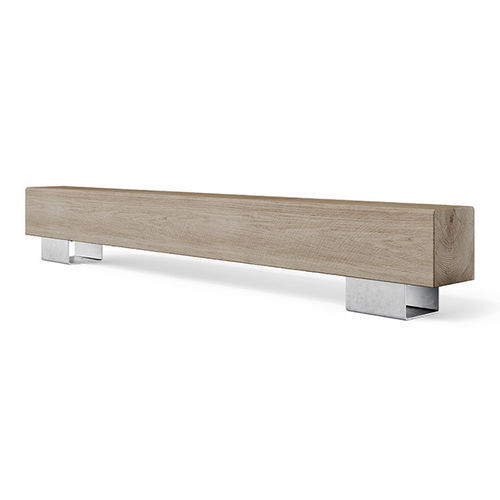 Modern public bench - BEAM - Factory Street Furniture - oak / galvanised steel / solid wood