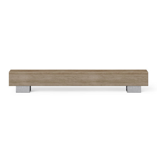 Minimalist design public bench - BEAM Single Bench - Factory Street Furniture - natural oak / galvanised steel / custom