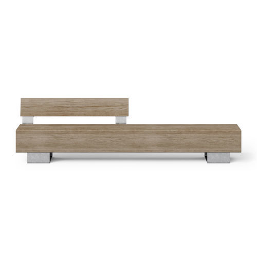 Contemporary public bench - BEAM DOUBLE SEAT - Factory Street Furniture - galvanised steel / solid wood / oak